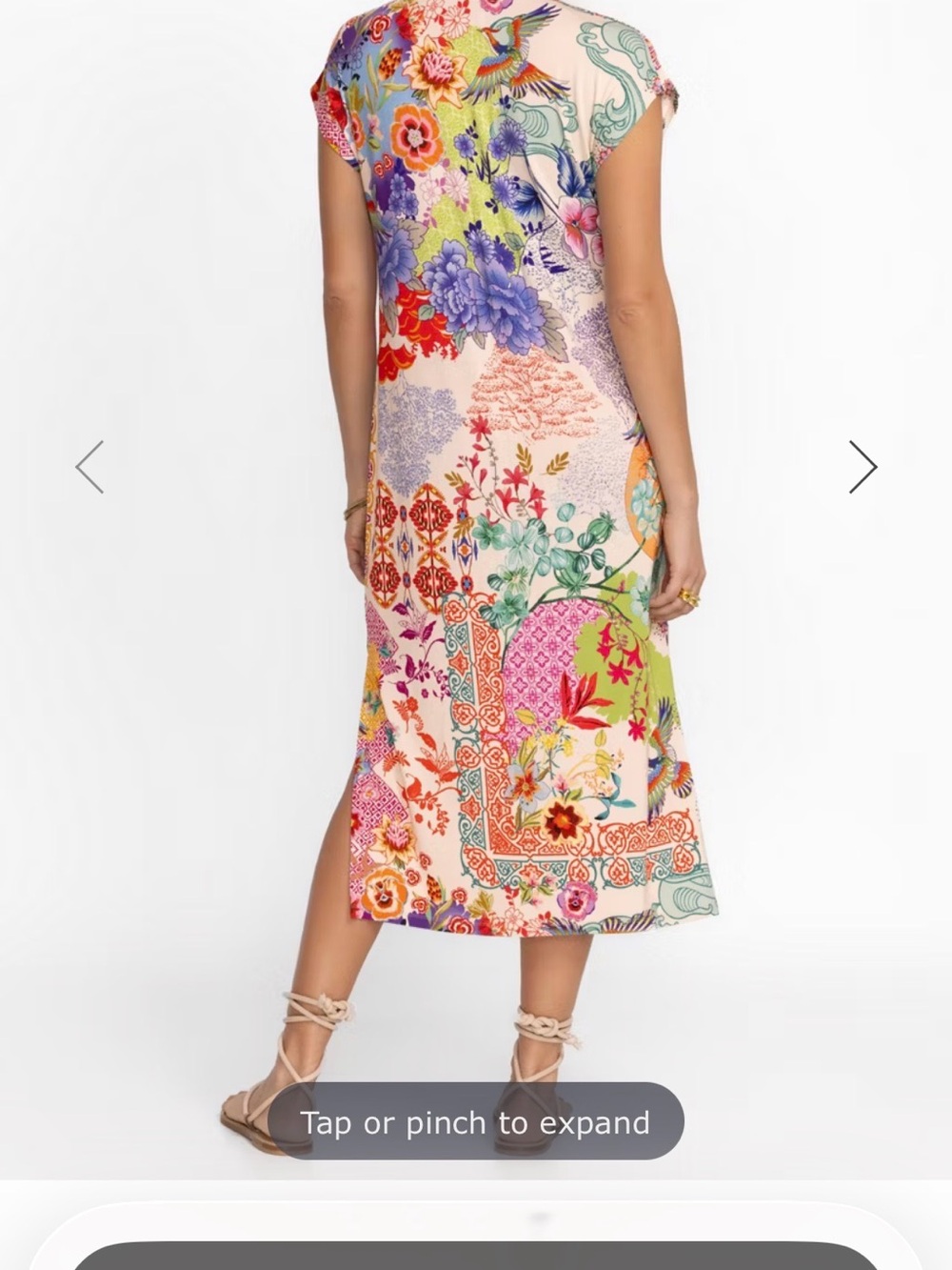 Johnny Was Multicolor Floral Patchwork Midi Dress